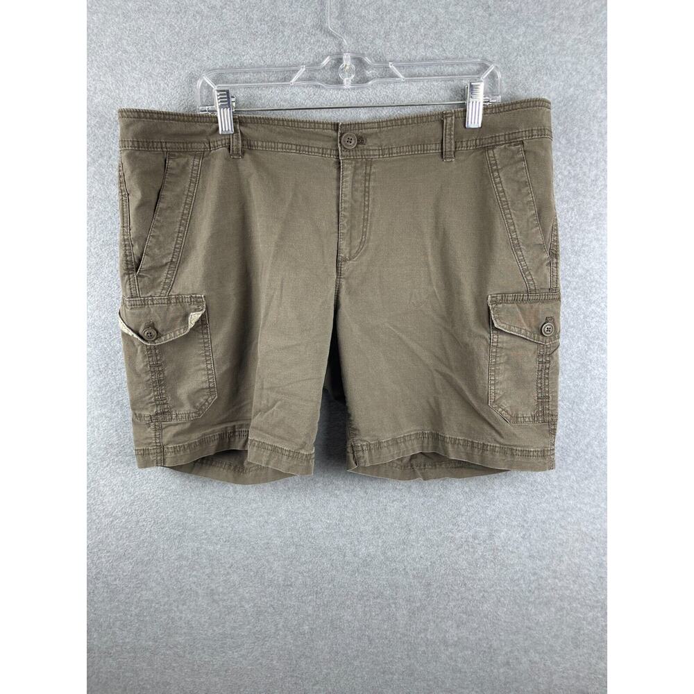 Eddie Bauer Cargo Shorts Women's 18P Olive Green Outdoors Hiking Camp Gorpcore